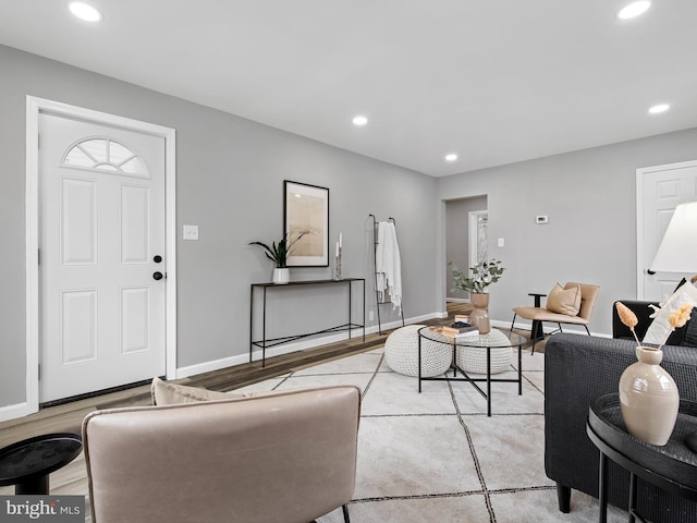 living room featuring light hardwood / wood-style floors