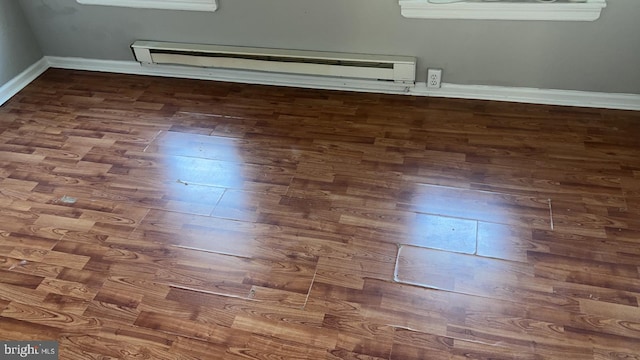 room details with a baseboard radiator and wood-type flooring