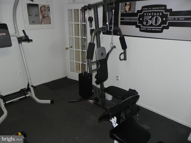 view of workout area