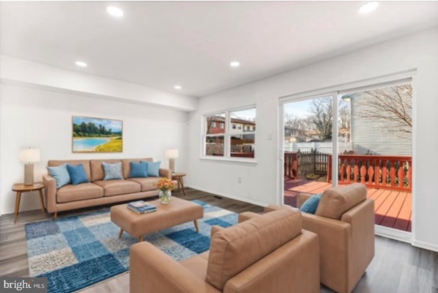 living room featuring hardwood / wood-style floors