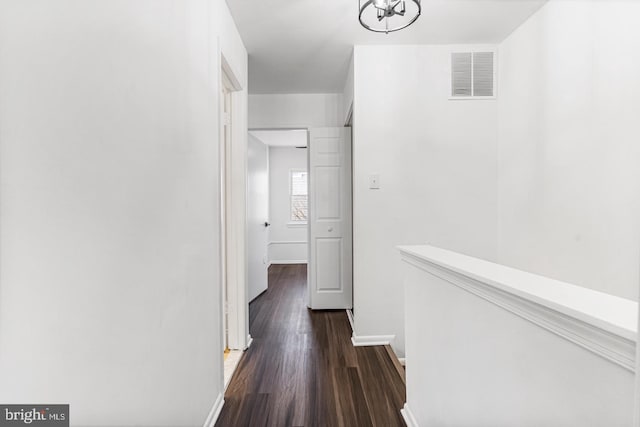 corridor with dark wood-type flooring