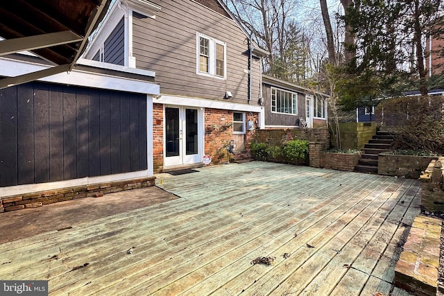 deck featuring french doors