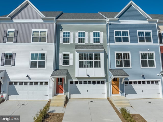 view of property with a garage