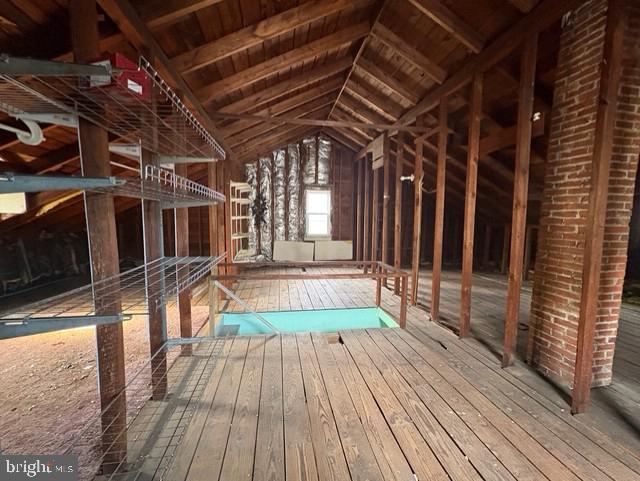 view of unfinished attic