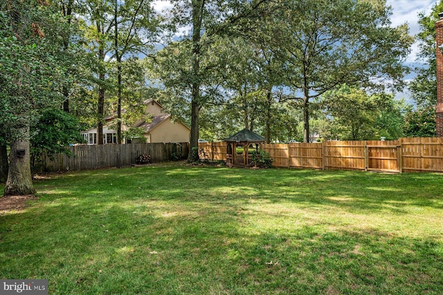 view of yard featuring a gazebo