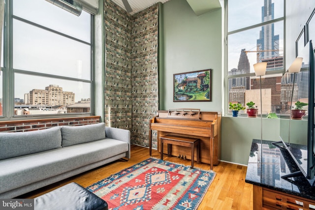 sitting room featuring hardwood / wood-style floors