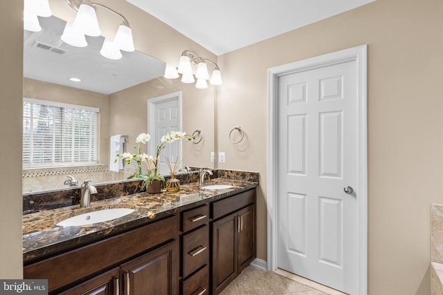 bathroom featuring vanity and tile patterned floors