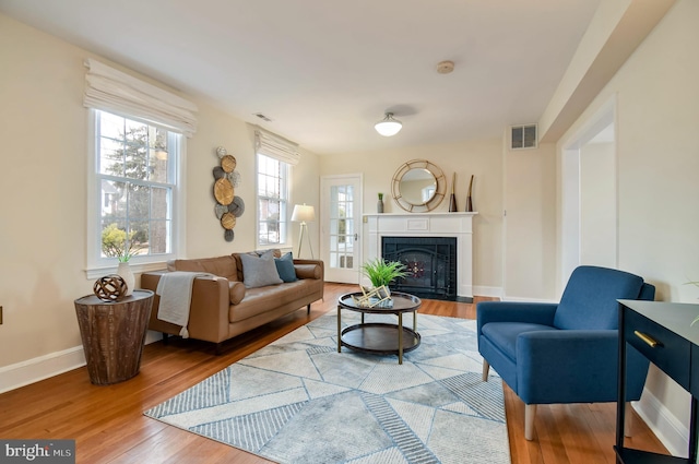 living room featuring hardwood / wood-style flooring