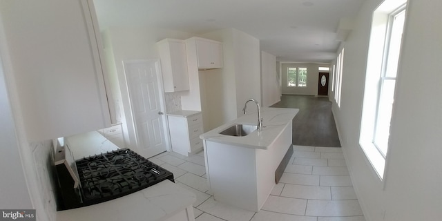 kitchen with sink and white cabinets