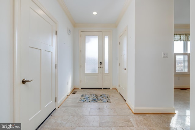 entrance foyer with ornamental molding