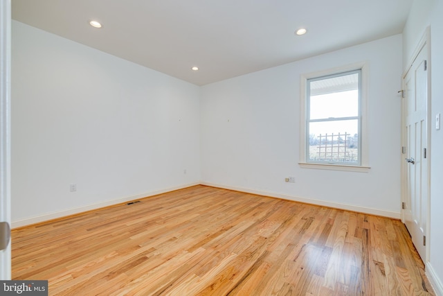 empty room featuring light wood-type flooring