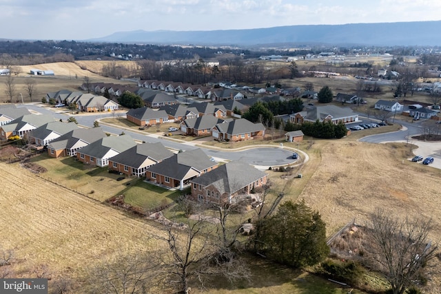 aerial view with a mountain view