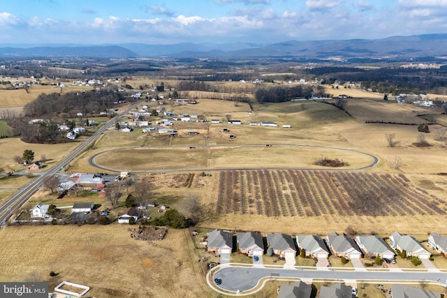 bird's eye view featuring a mountain view