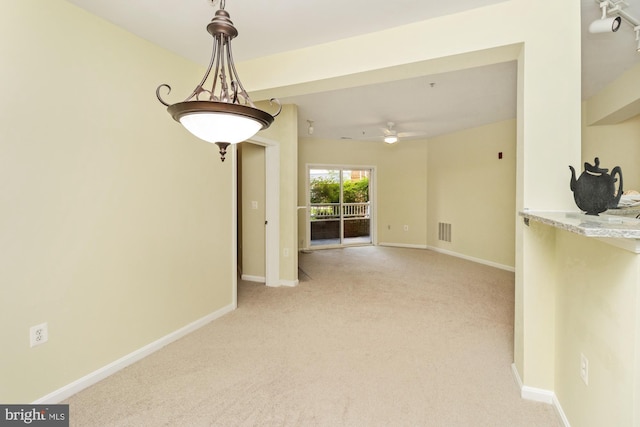 400 Symphony Cir Unit 136E, Cockeysville, MD 21030 - unfurnished room with ceiling fan, light colored carpet, and baseboards