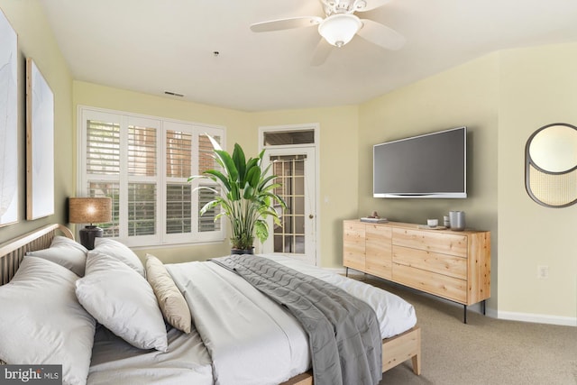 400 Symphony Cir Unit 136E, Cockeysville, MD 21030 - carpeted bedroom with baseboards and ceiling fan