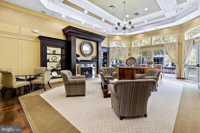 400 Symphony Cir Unit 136E, Cockeysville, MD 21030 - common area with a towering ceiling, ornamental molding, a decorative wall, and recessed lighting