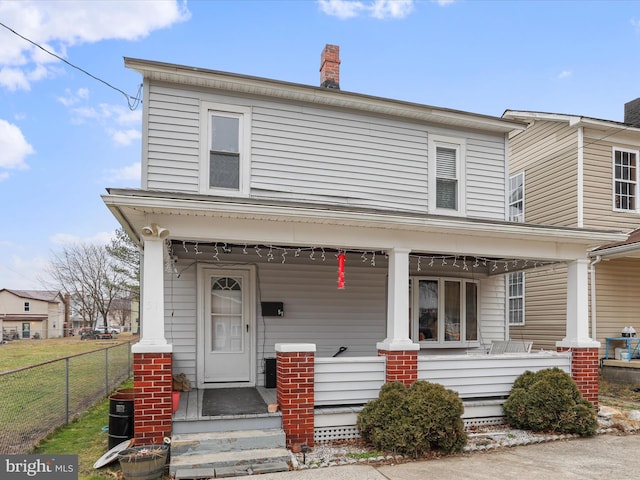 view of front facade featuring a porch