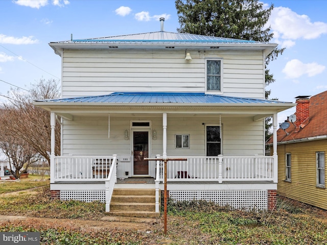 view of front facade featuring a porch