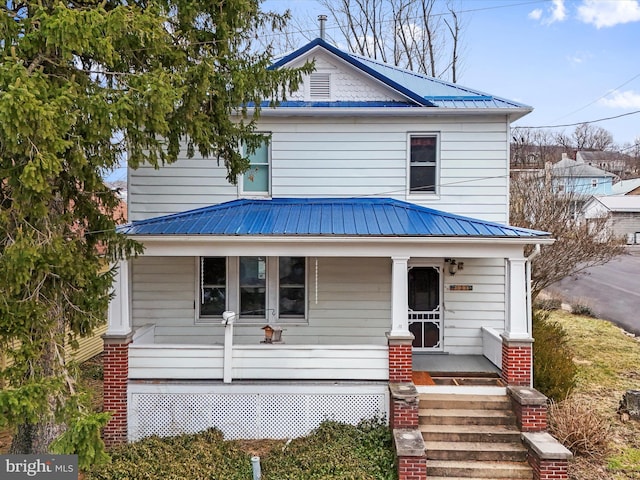 view of front of property with a porch