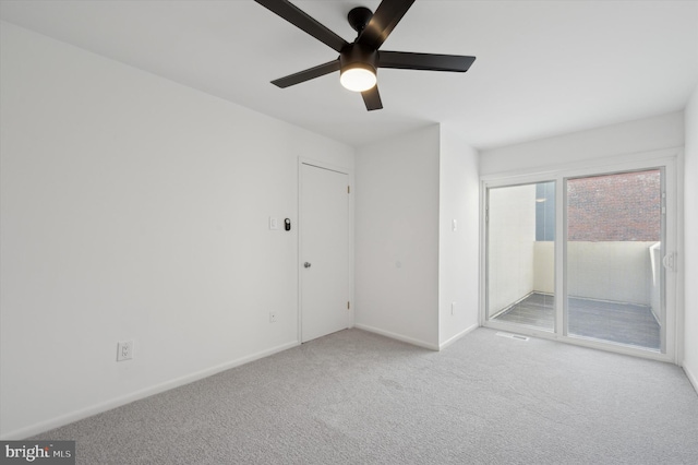 interior space featuring ceiling fan