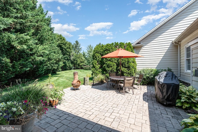 view of patio featuring grilling area