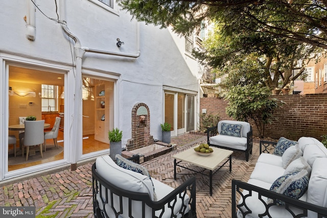 view of patio / terrace with an outdoor hangout area