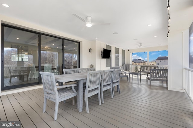 deck featuring ceiling fan