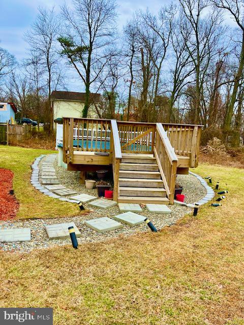 exterior space featuring a wooden deck