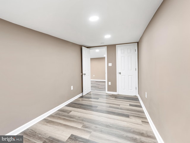 interior space with light hardwood / wood-style flooring