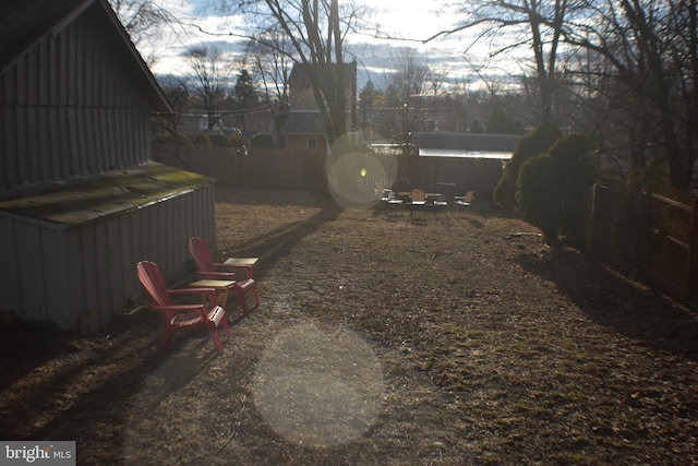 view of yard featuring a fenced backyard