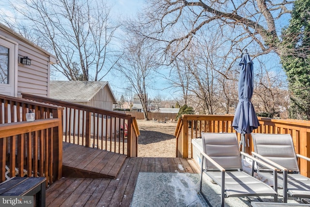 wooden deck with fence