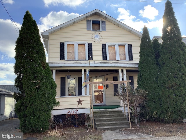 view of front of property with a porch