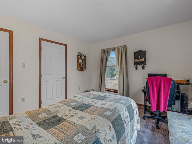 bedroom with carpet floors