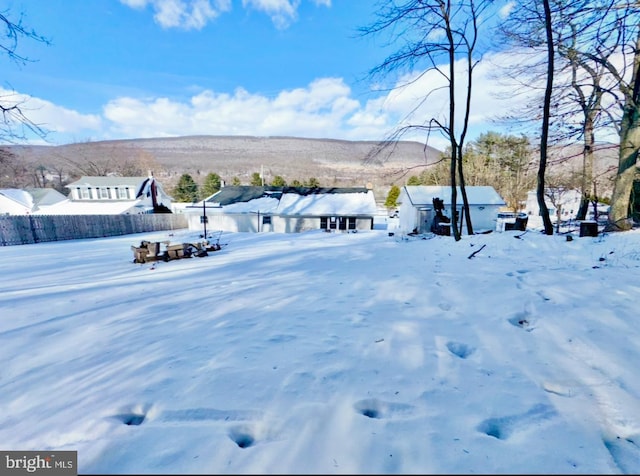 exterior space with a mountain view