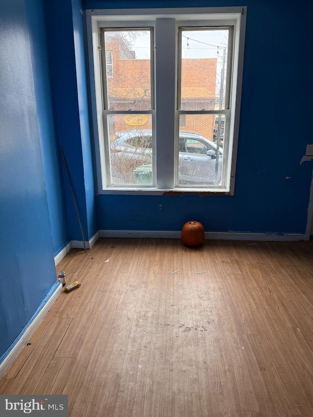 empty room with hardwood / wood-style flooring