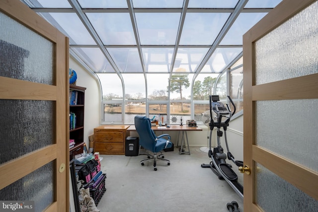 office area with carpet flooring