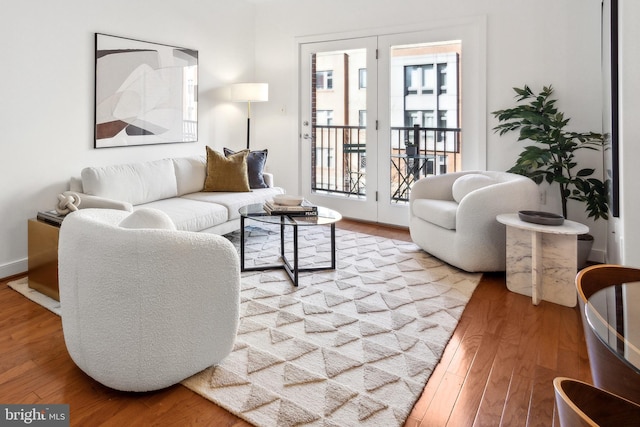 living room featuring hardwood / wood-style flooring