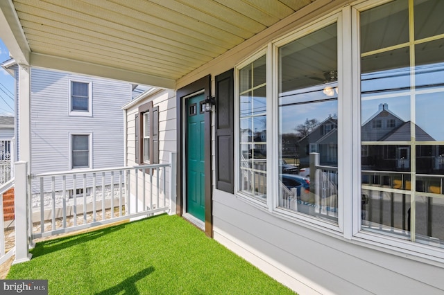 exterior space with a porch
