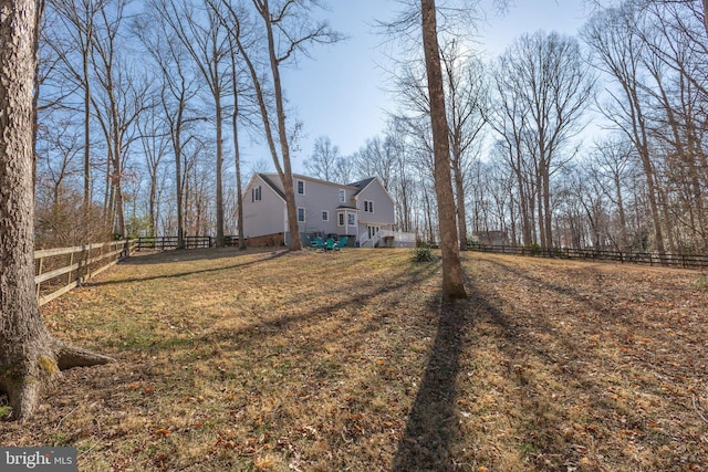 view of yard with fence