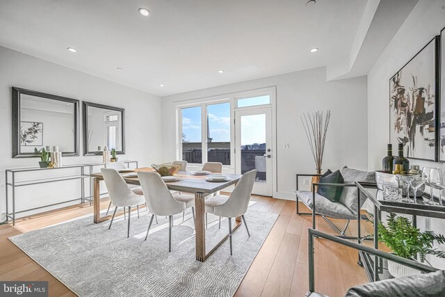 dining area featuring light hardwood / wood-style flooring