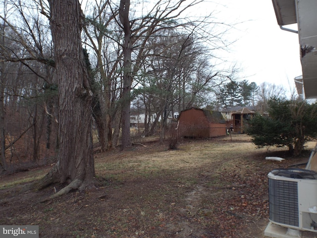 view of yard featuring central AC