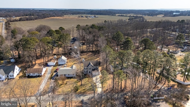 bird's eye view with a rural view