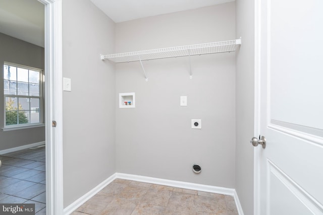 laundry area with hookup for a washing machine and electric dryer hookup