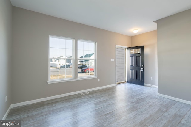 entrance foyer featuring light wood-type flooring