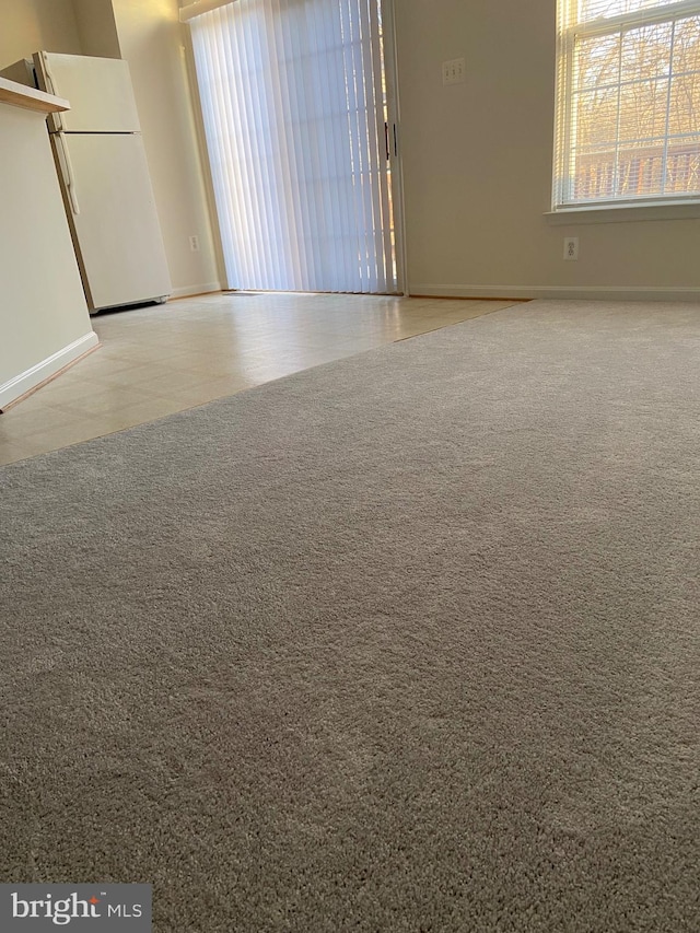 unfurnished room with light carpet