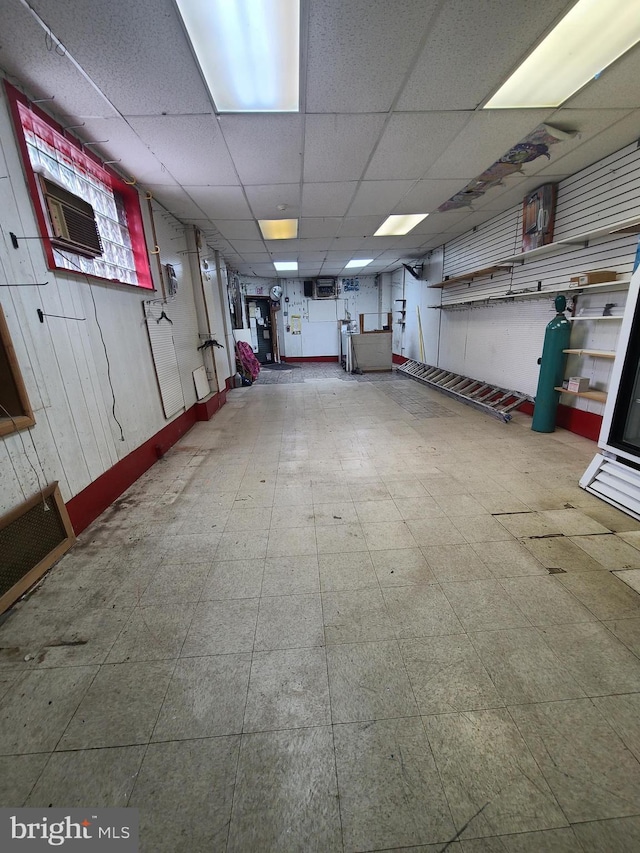 basement with a drop ceiling