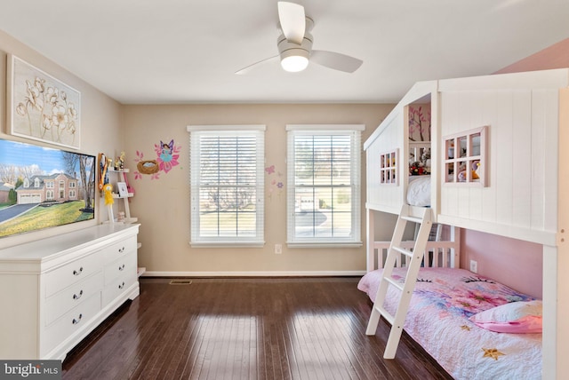 bedroom featuring dark hardwood / wood-style flooring