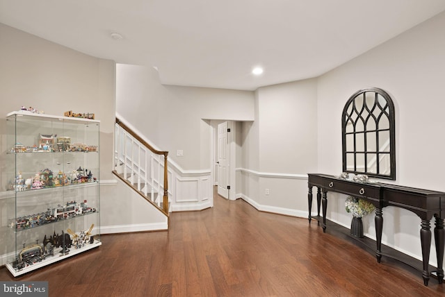 interior space with hardwood / wood-style flooring