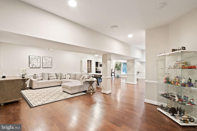 living room featuring hardwood / wood-style floors