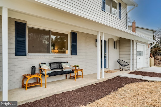 exterior space with a garage